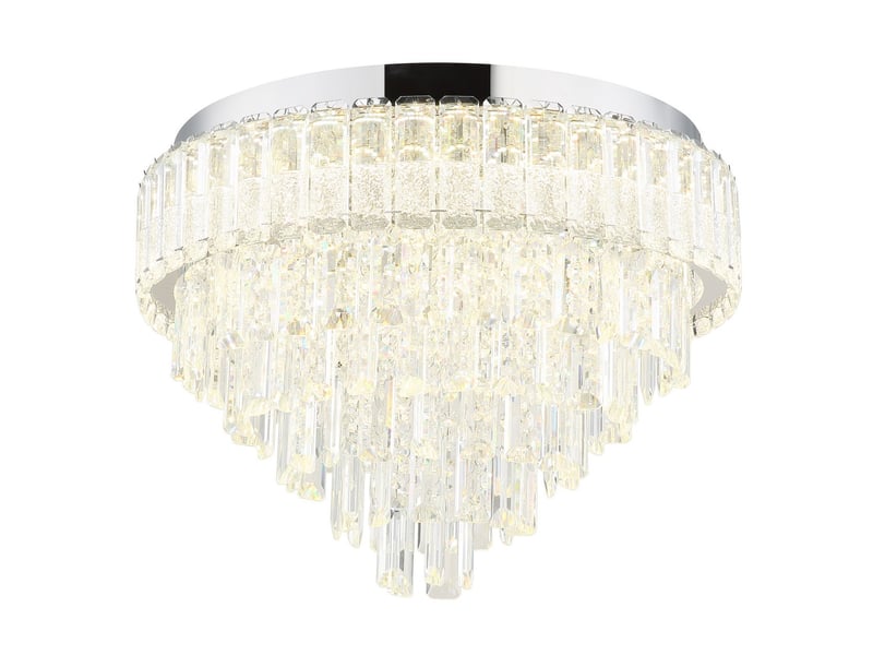  Globo crystalia plafonnier led chromé 50 cm, 27006000 k  - Conforama A