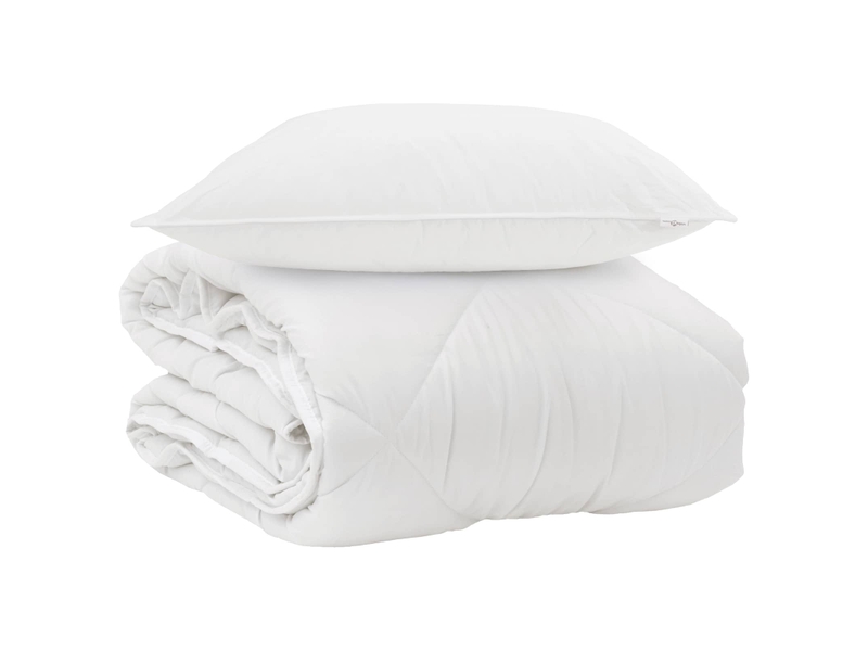  Duvet toutes saisons avec oreiller 2 pièces - couette blanc microfibre  - Conforama A