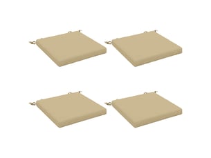 Lot de 4 coussins de siège, coussins d'assise soest 100 % polyester beige cf60289