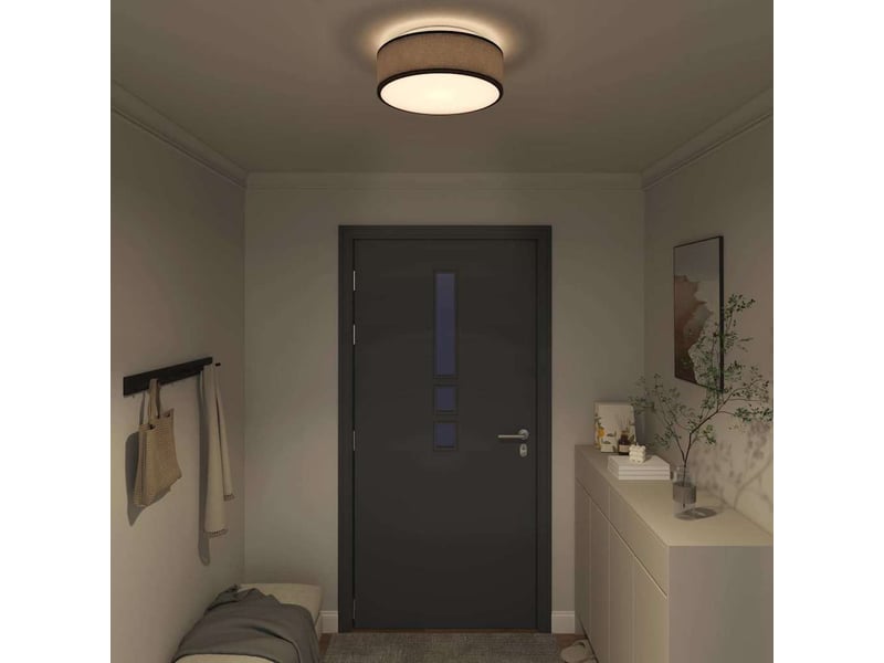  Lampe de plafond, plafonnier noir 38x38x13,5 cm tissu shl8206  - Conforama C