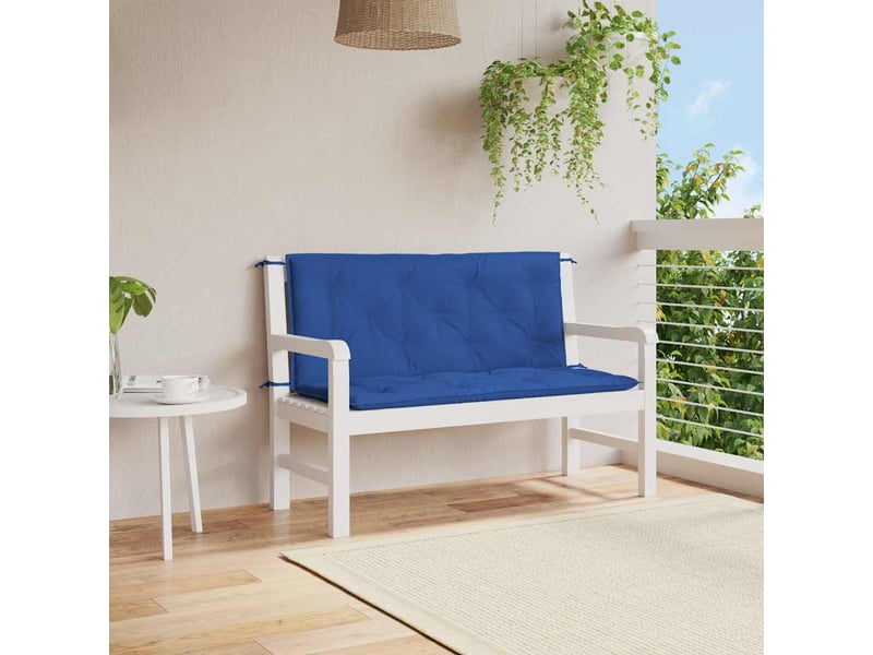Coussin de banc de jardin, coussin d'assise bleu 120x(50+50)x7 cm tissu oxford cf52672 - Conforama B