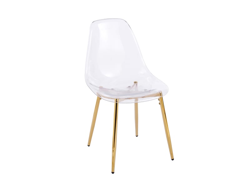  Lot de 4 chaises de salle à manger,45x48x81,5 cm,acrylique,transparent doré  - Conforama A