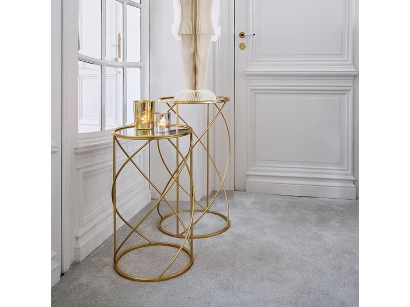 Lot de 2 tables d'appoint ingrid 70cm doré  - Conforama E