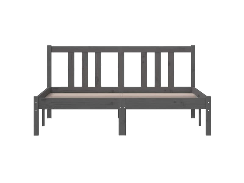 Lit double- lit adulte -  cadre de lit sans matelas gris bois massif 135x190 cm  - Conforama C
