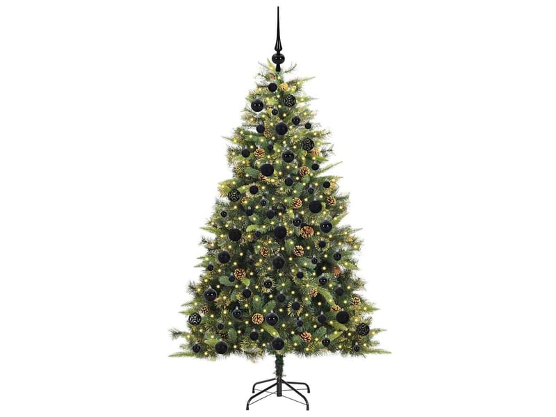 Sapin de noël - arbre de noël artificiel avec branches pliables et cônes 180 cm - Conforama C