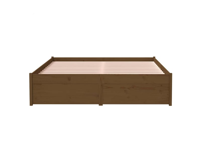 Lit double- lit adulte -  cadre de lit sans matelas marron miel bois massif 120x190 cm  - Conforama D