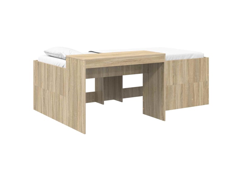  Lit haut pour enfants - lit jeune avec bureau chêne sonoma 90 x 200 cm  - Conforama A