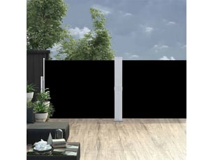 Auvent latéral rétractable, store latéral de patio 140x1200 cm noir
