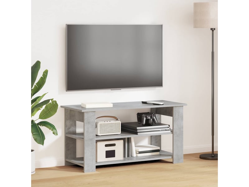  Meuble tv - support de télévision gris béton 100 x 40 x 50 cm  - Conforama B