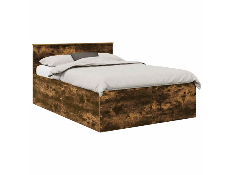  Lit double- lit adulte -  cadre de lit chêne fumé 150 x 200 cm bois d'ingénierie  - Conforama A