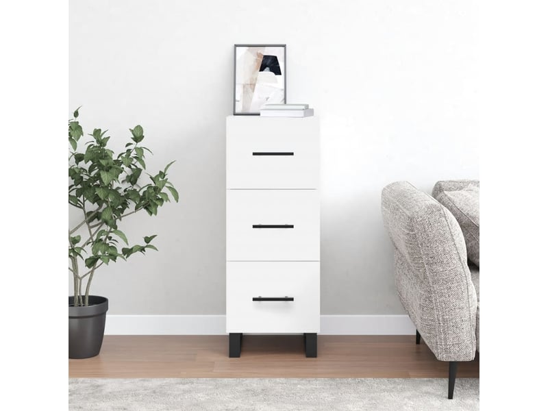  Buffet - bahut - meuble de rangement blanc 34,5x34x90 cm bois d'ingénierie  - Conforama B