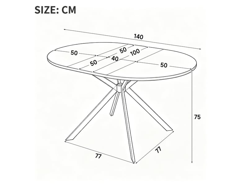  Table à manger extensible 100140x100x75 cm plateau ovale décor bois  - Conforama C