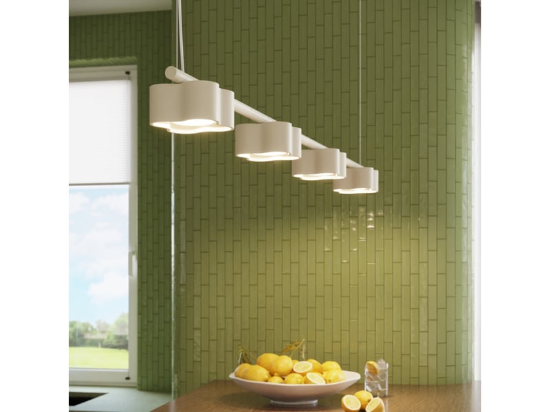  Lustre ovio 4 beige gx53 aluminium moderne 208x122x12cm SL.3321 - Conforama D