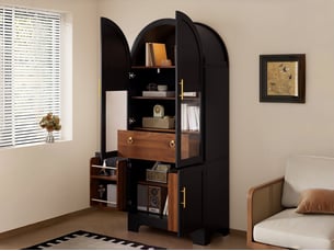 Vitrine coloris noir <strong>BIQZUYA</strong> <strong></strong> - 76 cmx180 cm
