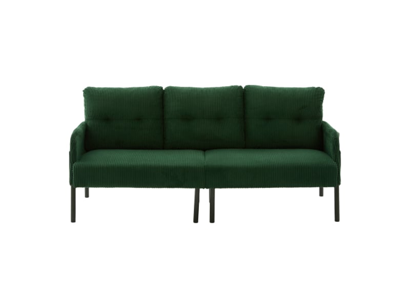 Canapé 3 places en corde – assise moelleuse, dossier haut, poches latérales, pieds métal – salon, chambre, bureau - Conforama A