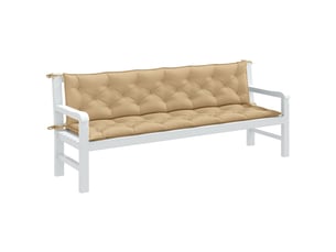 Lot de 2 coussins de banc de jardin, coussins d'assise beige mélangé tissu cf58629