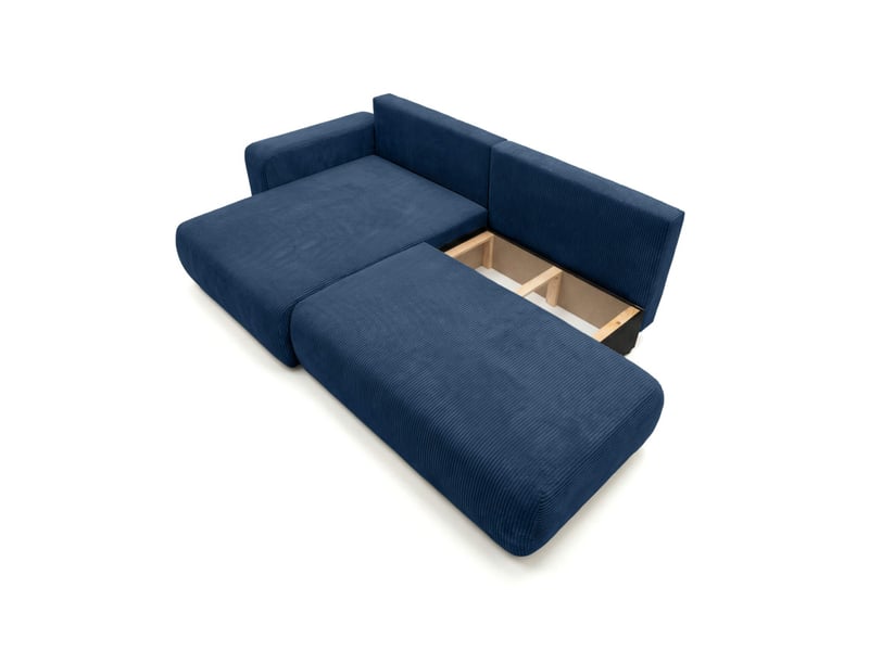 Alya - canapé d'angle max fixe et convertible 5 places en velours côtelé - Conforama E