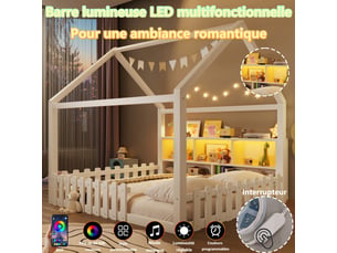 Lit cabane 140x190 cm ZOVIRA coloris blanc