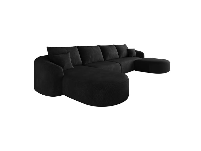  Canapé d'angle, canapé modulable, forme u, noir, 336 cm, sans montage  - Conforama B