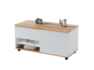 Table basse rectangulaire coloris bicolore LPOSPI  - 98 cmx100 cm