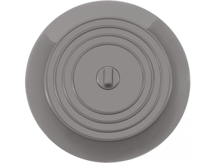 Bouchon de baignoire en silicone, bouchon d'évier, diamètre 15,3 cm, bouchon de vidange universel (1 pièce, gris)