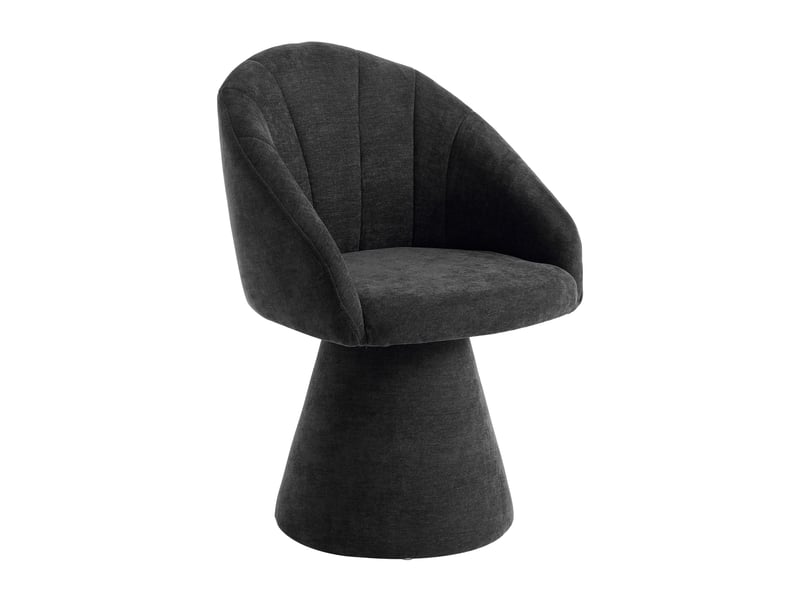  Chaise de salle à manger pivotante 360° avec dossier arrondi  - base stable en chenille gris 56×57×80 cm  - Conforama A
