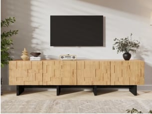 Meuble tv coloris bois clair 180 cm <strong>SEYAKANY</strong> <strong></strong>