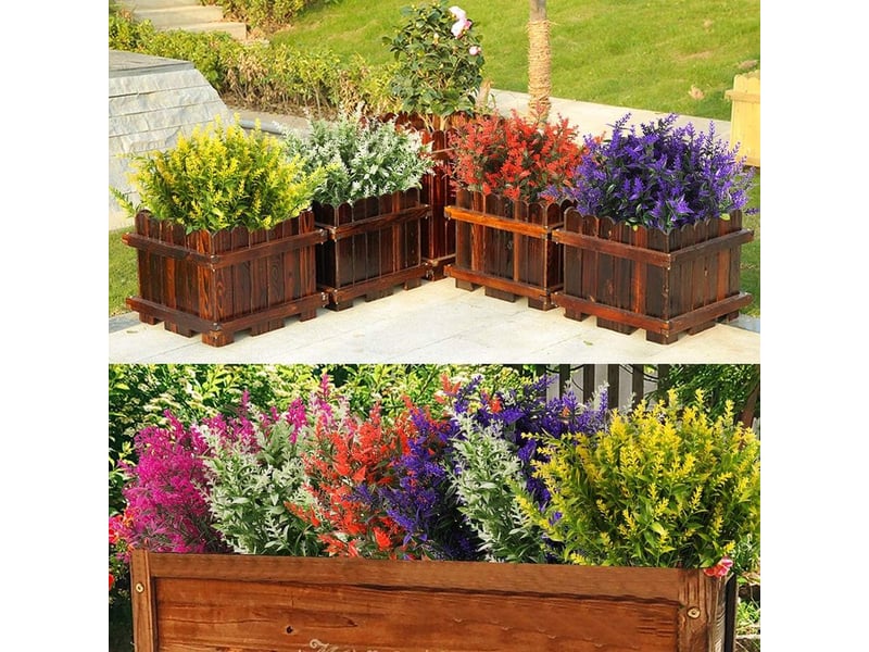 Fleurs extérieures résistantes aux uv 8 bundles plantes extérieures résistantes aux uv en plastique résistant aux uv pour intérieur ou extérieur décoration de maison ou de bureau(orange) - Conforama E
