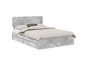 Lit 2 places 150x200 cm    coloris gris