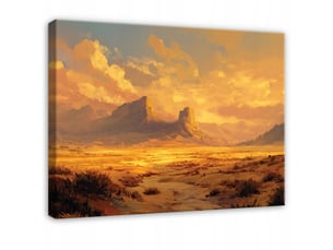 Tableau décoration murale impression sur toile paysage désert orange - 60x40 cm - tableau décoration murale chambre et salon