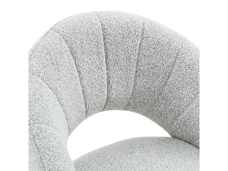 Ensemble 2 chaises pivotantes rétro velours gris clair, pieds bois massif, dossier arrondi 360° - salle à manger - Conforama D