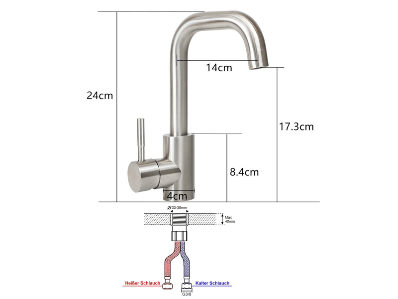 Zmh robinet de lavabo acier inoxydable mélangeur 360° eau chaudefroide haute pression silencieux - Conforama E