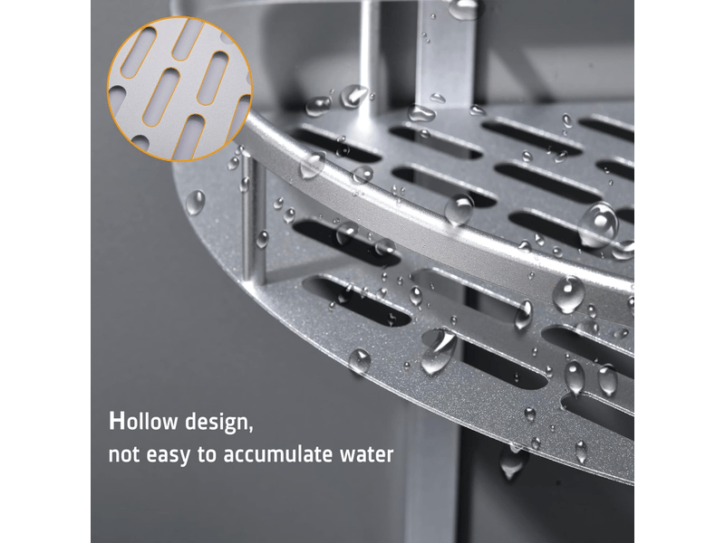  Étagère de douche sans perçage, étagère de salle de bain en aluminium, rangement de douche antirouille, étagère d'angle de salle de bain avec 2 croch  - Conforama C