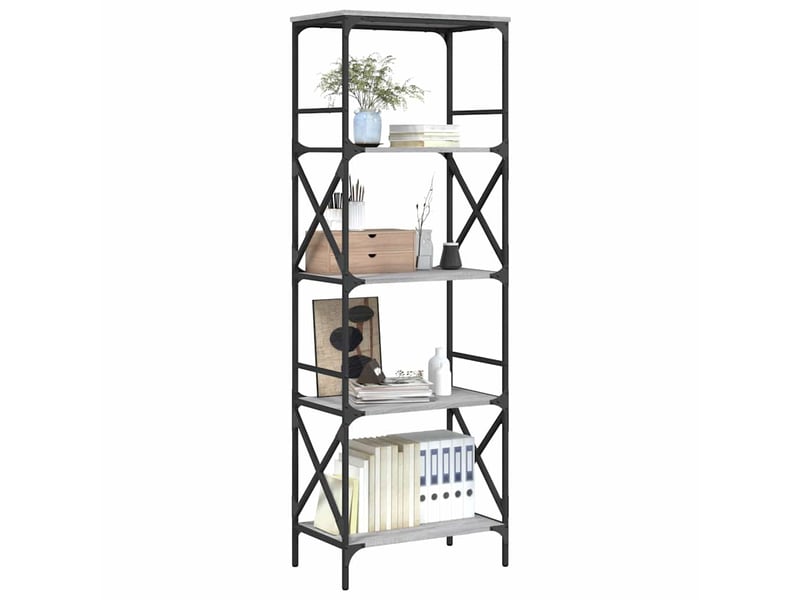  Bibliothèque à 5 niveaux, armoire à livres sonoma gris 59x35x171 cm  - Conforama C