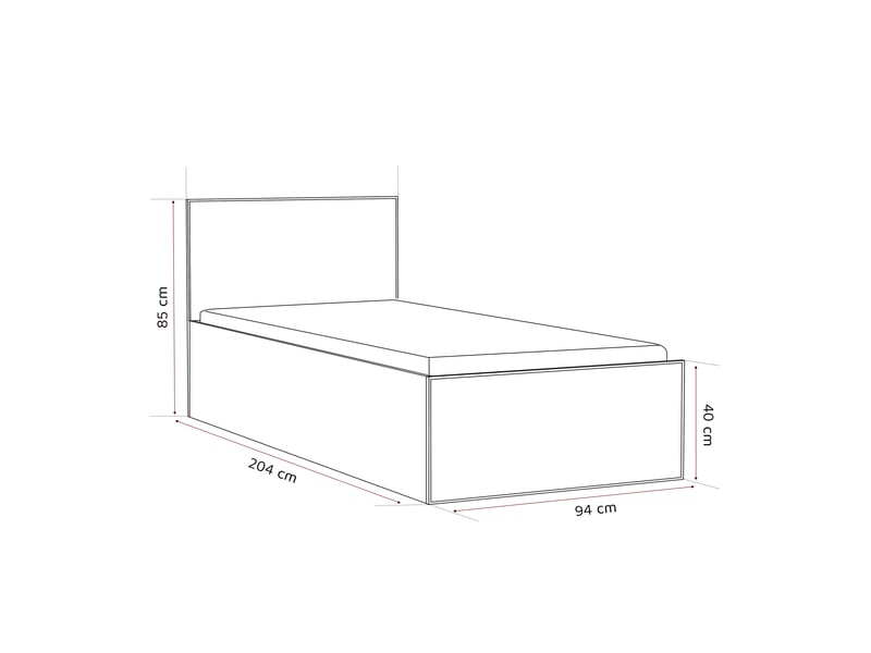  Lit coffre sashi - 90x200 cm - avec matelas - tissu velours - noir gris SASHI - Conforama E