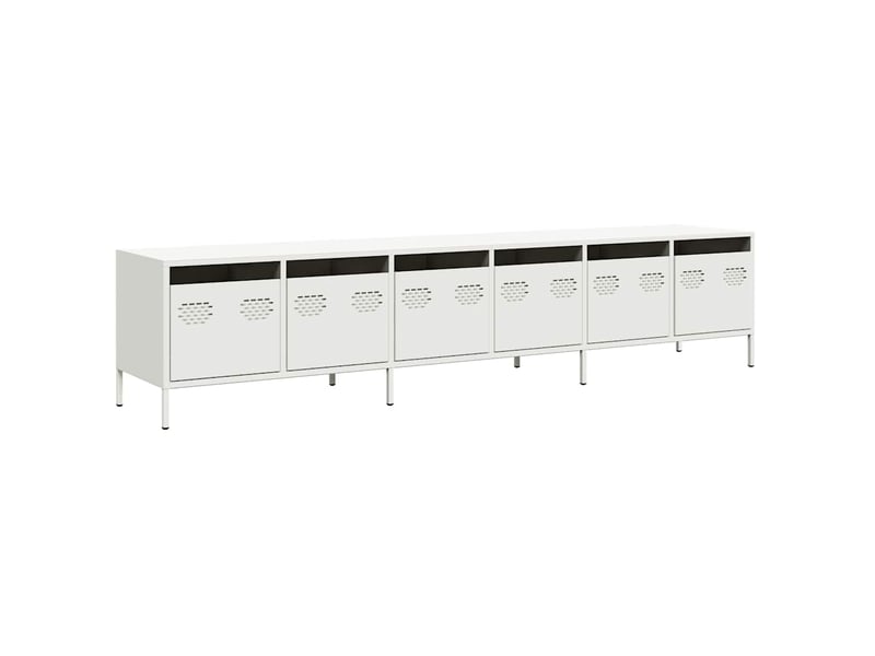 Meuble tv - banc tv - meuble de rangement blanc 202x39x43,5 cm acier laminé à froid  - Conforama A