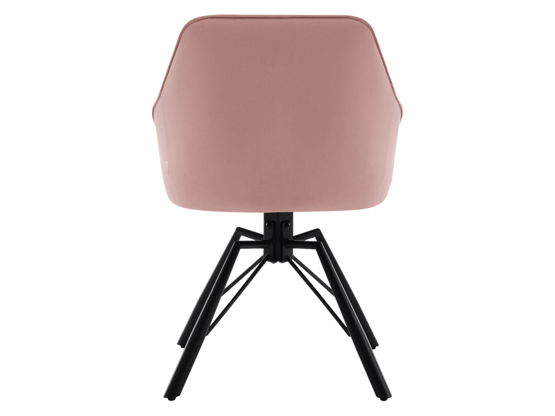  Lot de 2 chaises de salle à manger,57x54x82,5 cm,pivotantes,velours,rose  - Conforama D