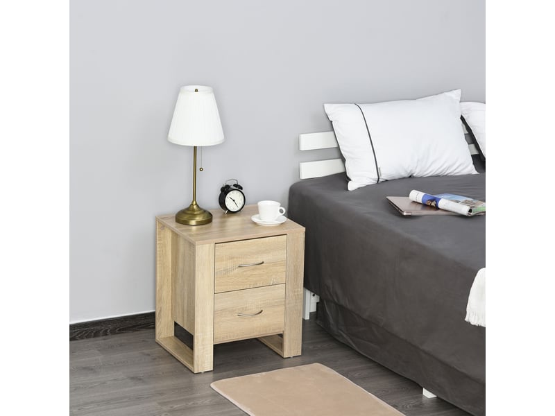  Table de chevet avec tiroirs et table d'appoint de style moderne pour chambre ou salon, 48 x 39 x 54 cm, couleur naturelle  - Conforama D