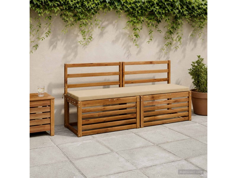 Lot de 2 coussins de banc, coussins d'assise soest 100 % polyester beige cf57007 - Conforama B