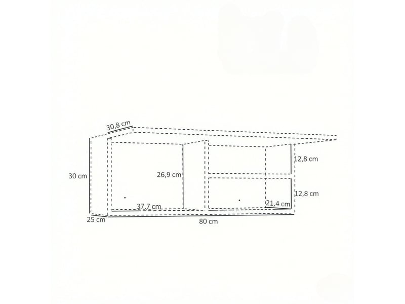  Meuble mural de salle de bain 80 x 25 x 30 cm - blanc - porte coulissante sans poignée intégrée, rangement pratique  - Conforama C
