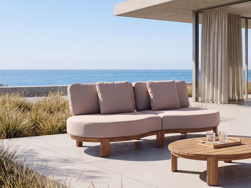  Canapé de jardin 2 places arzello acacia marron clair  - Conforama B