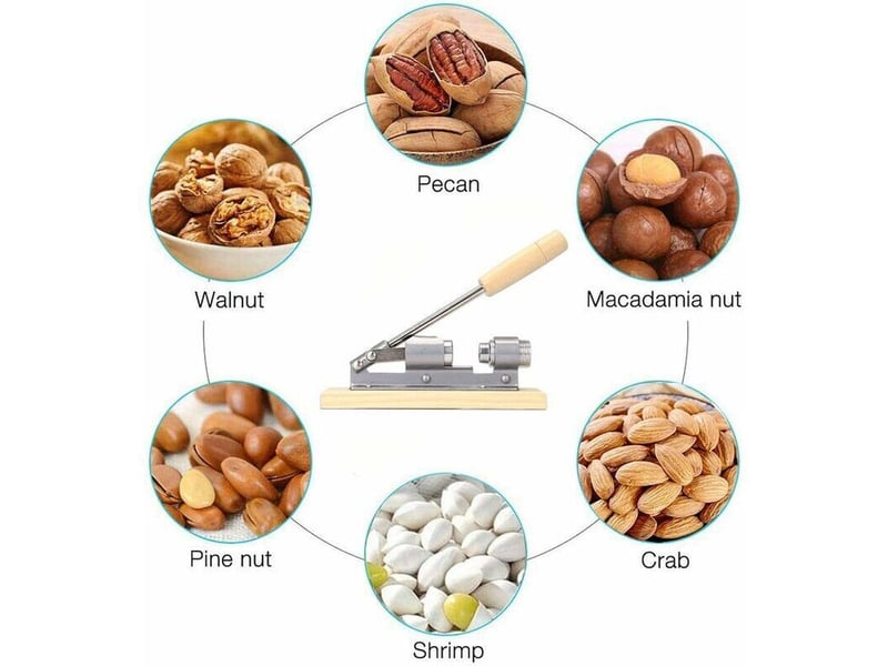 Casse-noisette manuel en bois, ouvre-écrou de cuisine pour noix, amandes et noisettes (1 pcs)  - Conforama D