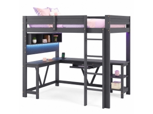 Lit mezzanine 90x200 cm HAVRYA   coloris gris