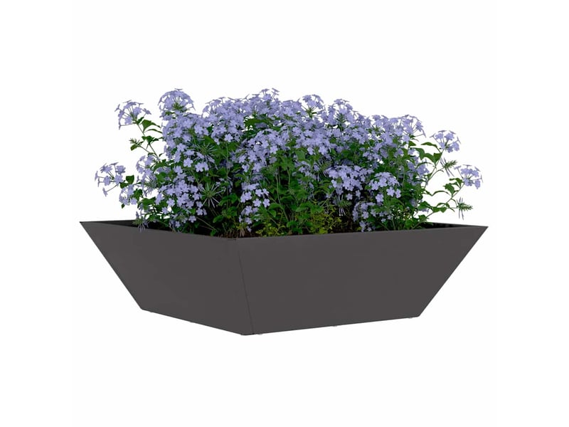 Jardinière - cache-pot de jardin noir 50 x 50 x 15 cm acier laminé à froid - Conforama C