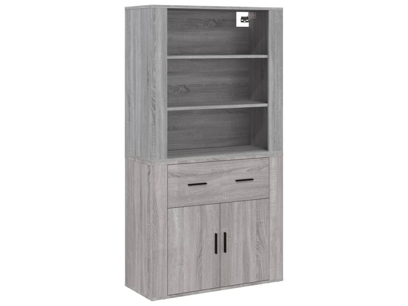  Buffet haut - bahut - meuble de rangement sonoma gris bois d'ingénierie  - Conforama A
