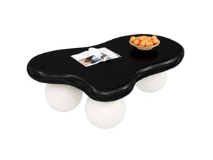 Table basse nuage 95x62,5x32 cm led 16 couleurs mdf noir et blanc