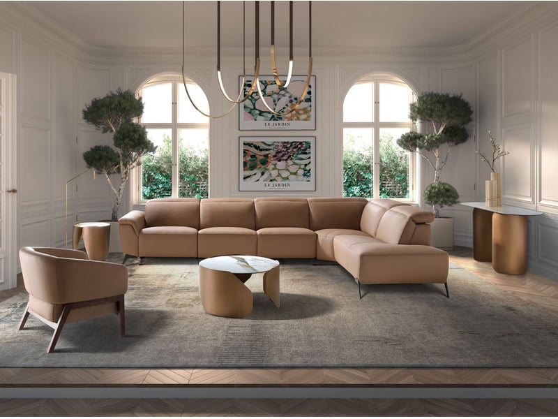  Fauteuil en cuir marron  - Conforama D
