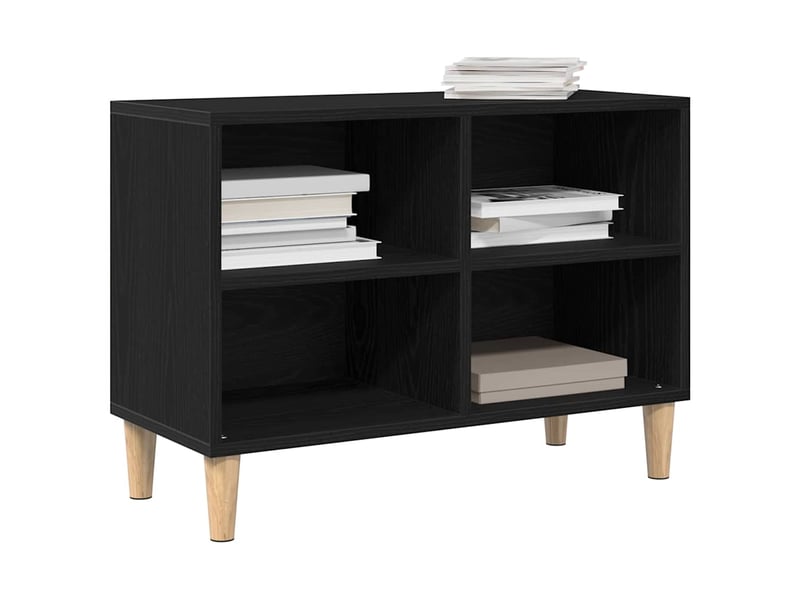  Meuble tv - banc tv - meuble de rangement 69,5 x 30 x 50 cm chêne noir bois d'ingénierie  - Conforama C