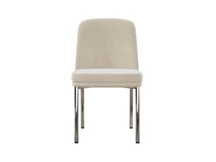 Lot de 4 chaises de salle à manger ulevr, 42,5 x 53 x 82 cm, assise rembourrée épaisse, velours beige, structure métallique chromée argentée