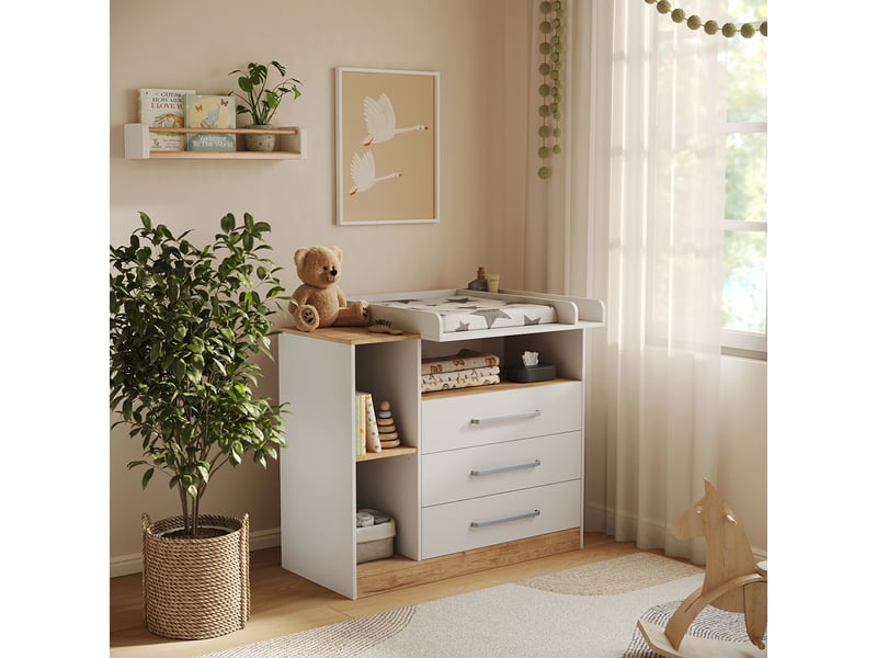  Vicco commode à langer, blancchêne doré, 110x93cm  - Conforama C